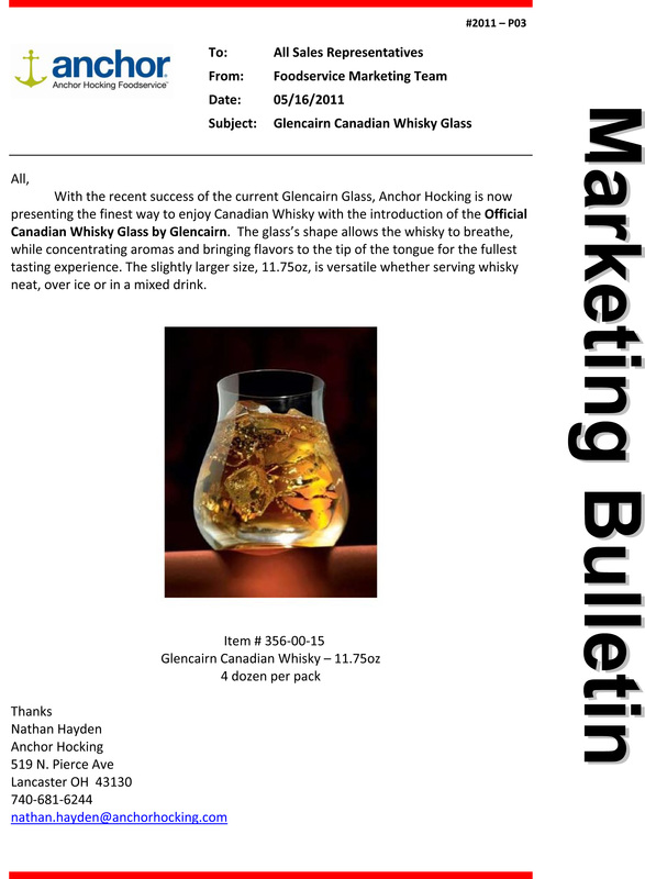 Anchor Hocking: Glencairn Canadian Whisky Glass Info